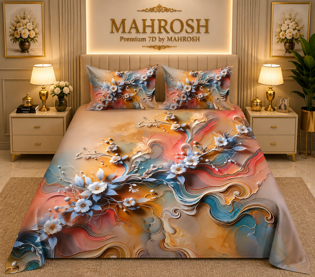 MAHROSH 7D Digital Bed Sheet Set #059 | Rs.2500 | Delivery Rs. 350