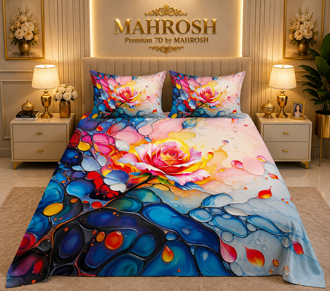 MAHROSH 7D Digital Bed Sheet Set #060 | Rs.2500 | Delivery Rs. 350