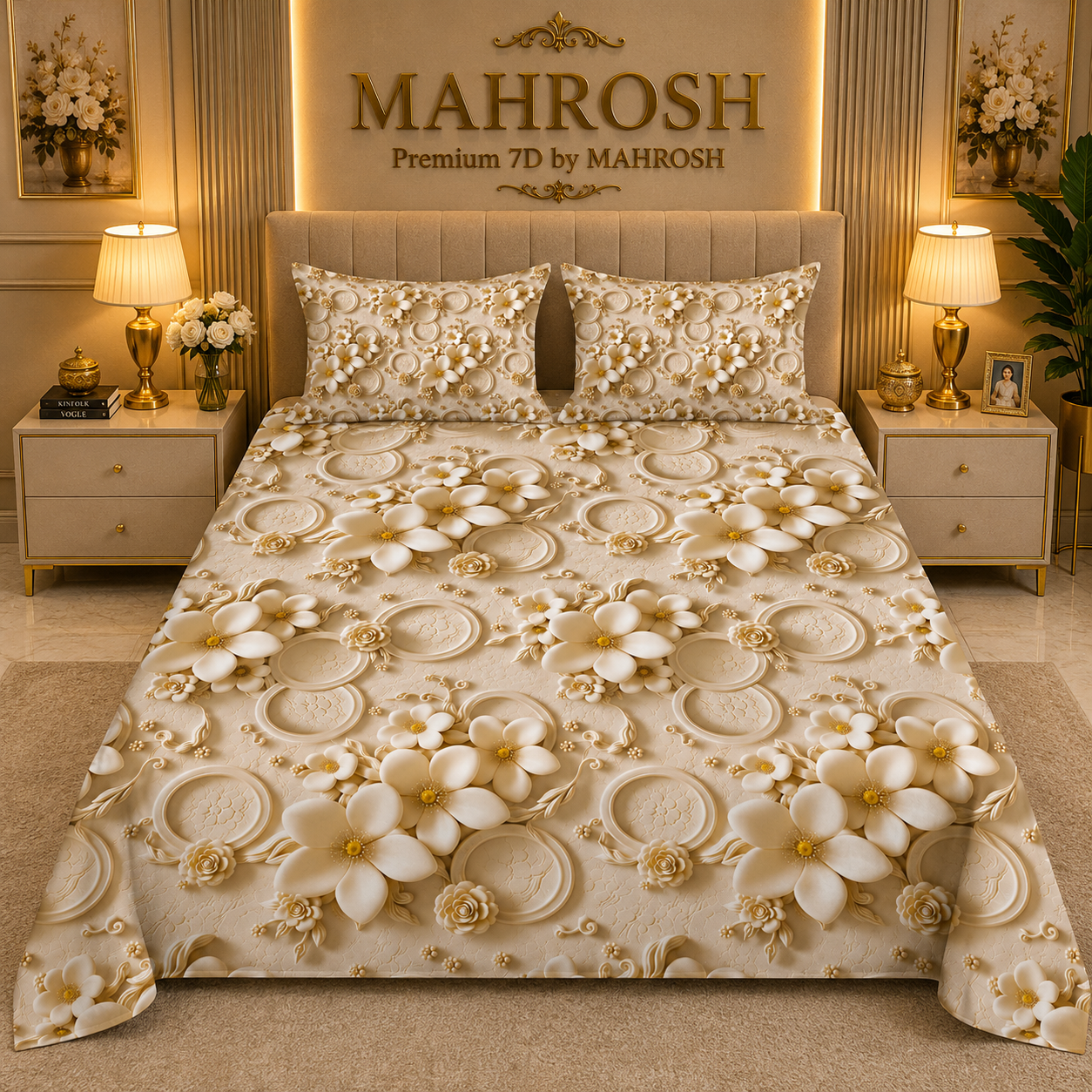 MAHROSH 7D Digital Bed Sheet Set #061 | Rs.2500 | Delivery Rs. 350