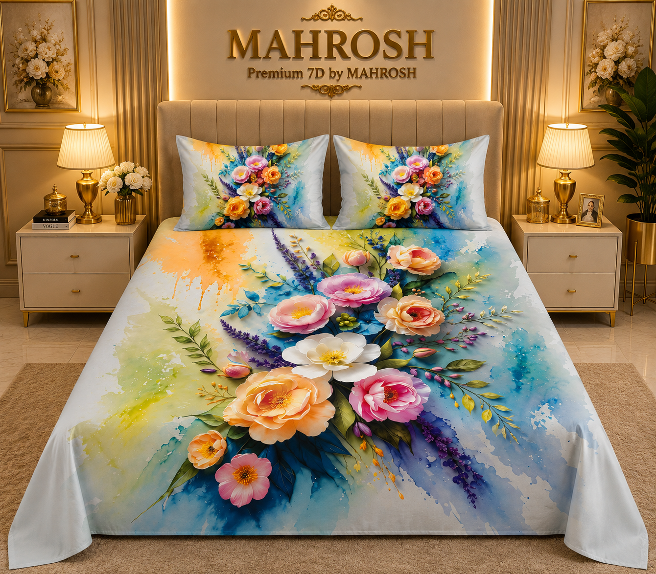 MAHROSH 7D Digital Bed Sheet Set #062 | Rs.2500 | Delivery Rs. 350
