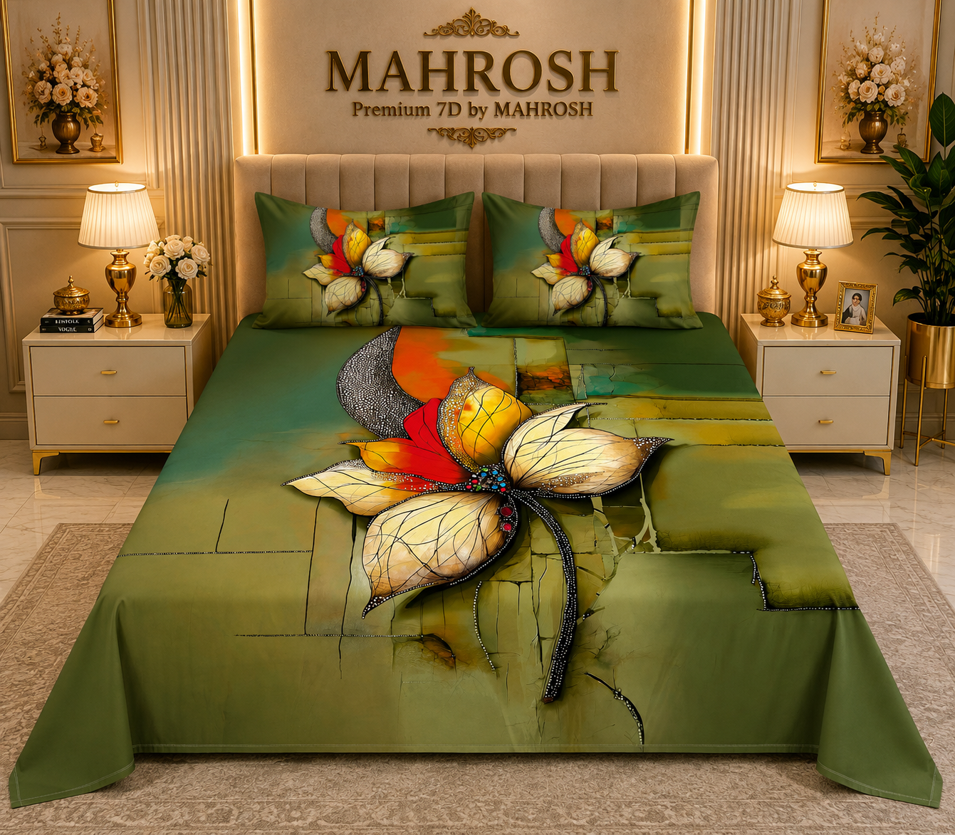 MAHROSH 7D Digital Bed Sheet Set #063 | Rs.2500 | Delivery Rs. 350