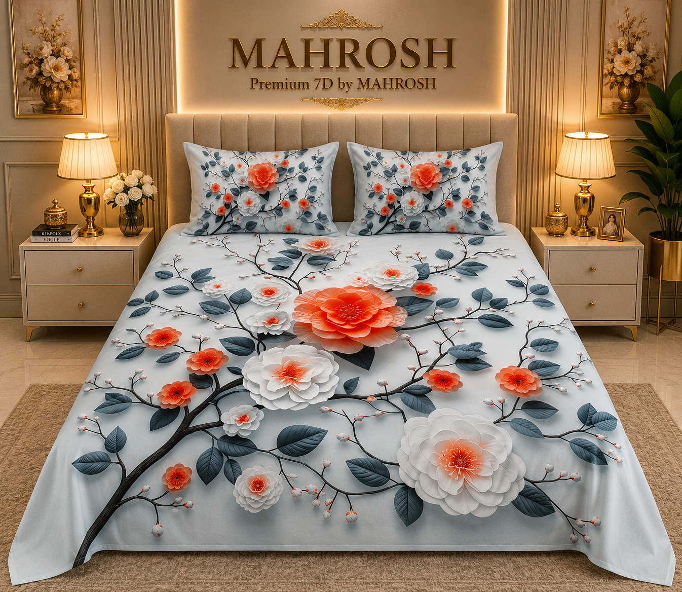 MAHROSH 7D Digital Bed Sheet Set #064 | Rs.2500 | Delivery Rs. 350