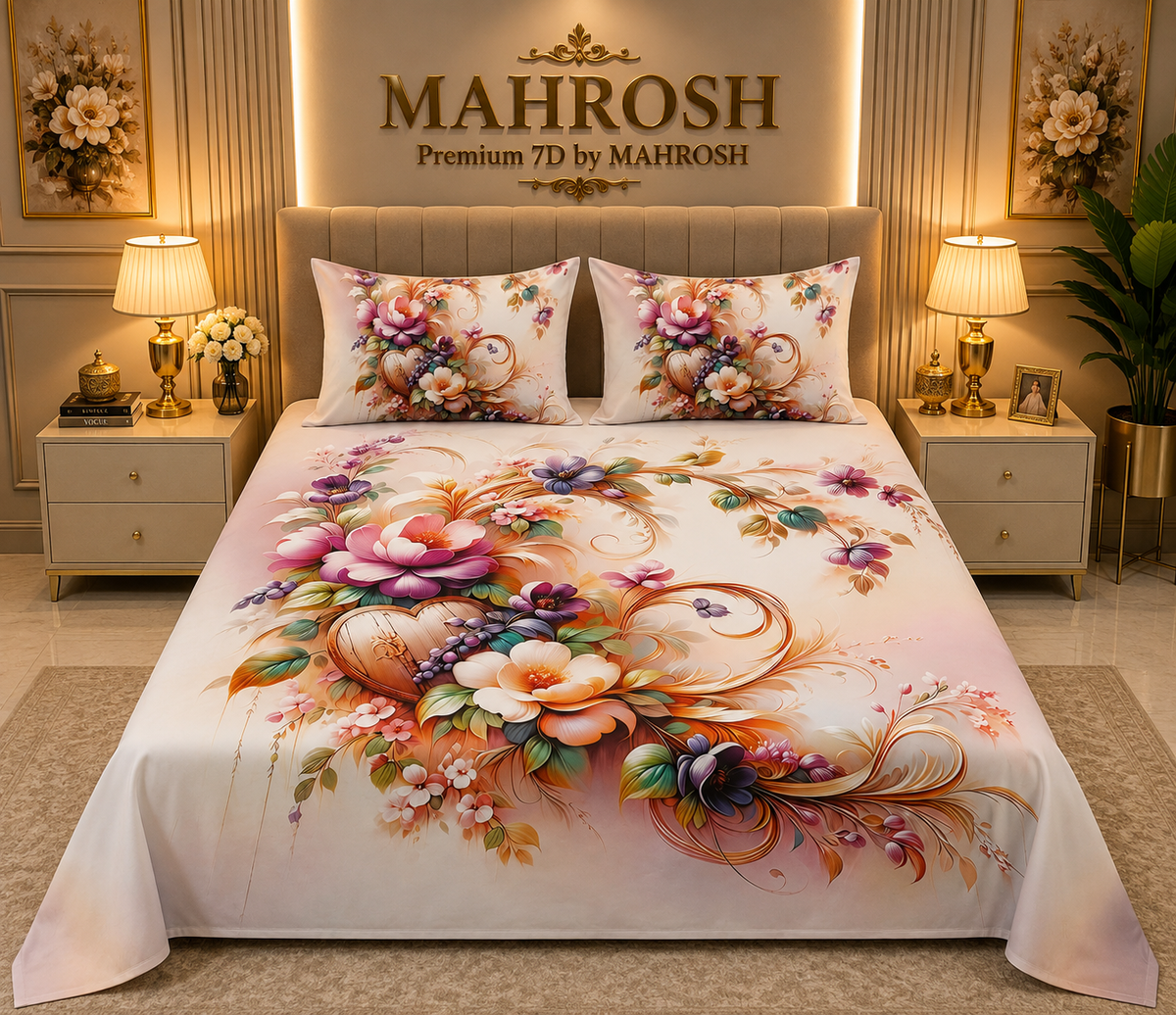 MAHROSH 7D Digital Bed Sheet Set #065 | Rs.3450 | Free Delivery