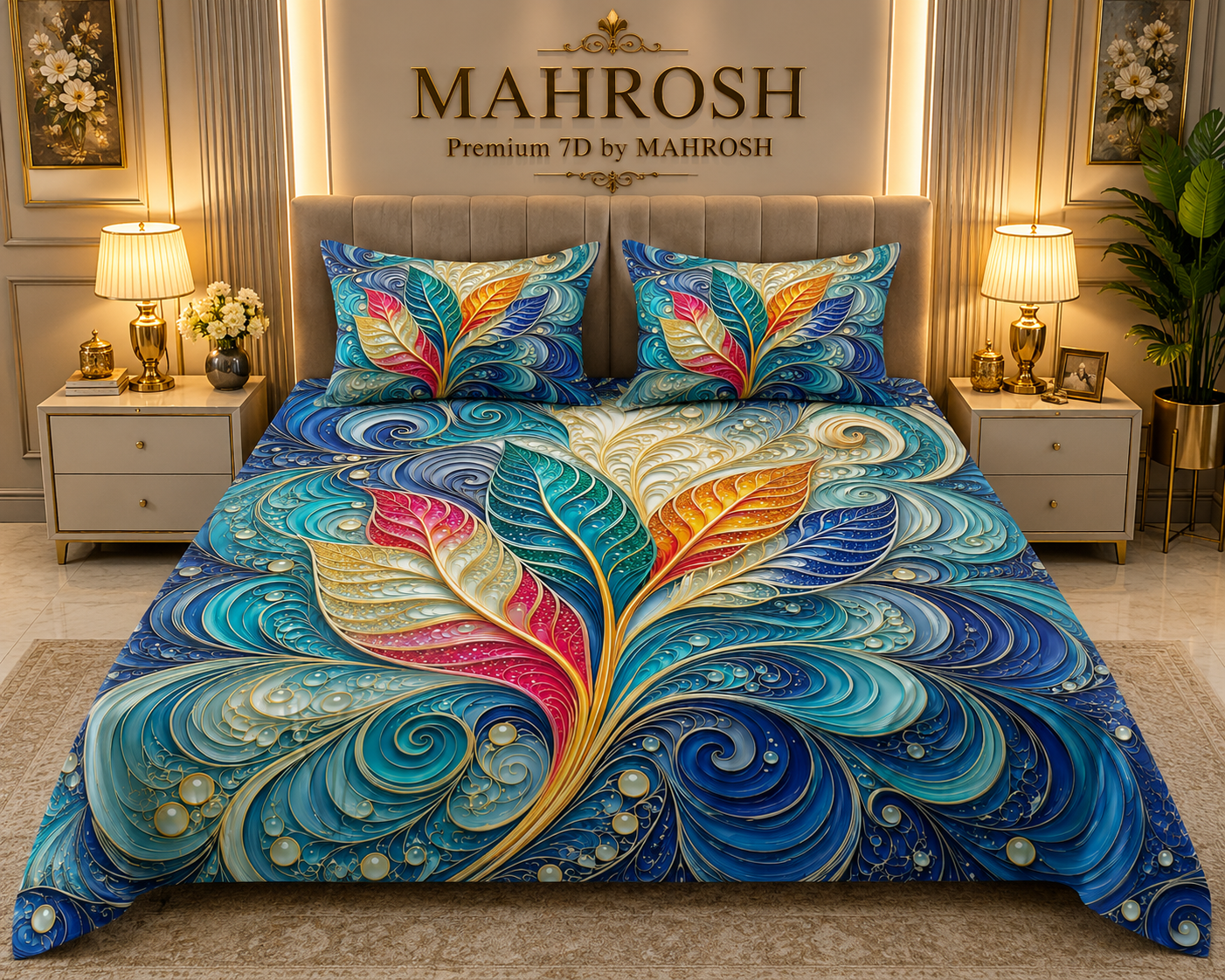 MAHROSH 7D Digital Bed Sheet Set #067 | Rs.2500 | Delivery Rs. 350