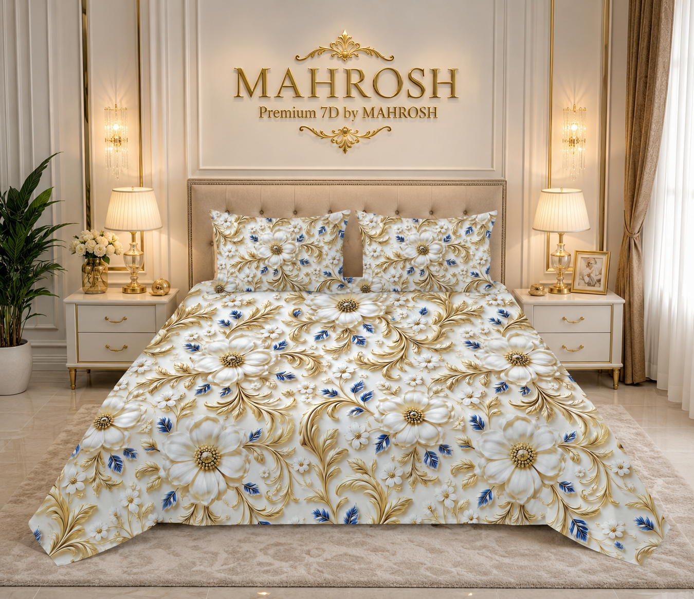 MAHROSH 7D Digital Bed Sheet Set #068 | Rs.2500 | Delivery Rs. 350