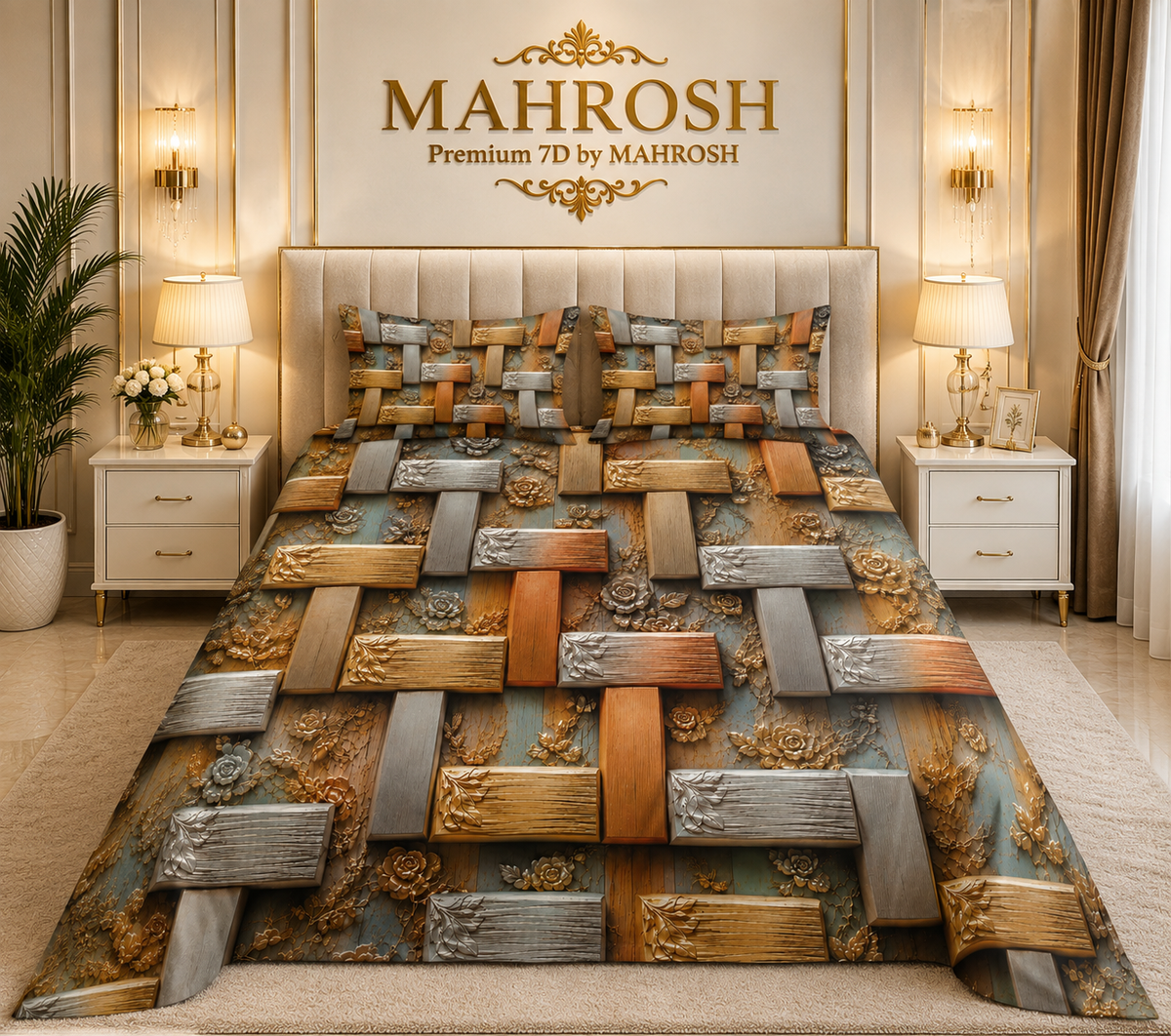 MAHROSH 7D Digital Bed Sheet Set #070 | Rs.3450 | Free Delivery