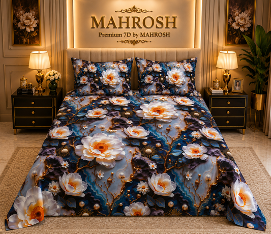 MAHROSH 7D Digital Bed Sheet Set #071 | Rs.3450 | Free Delivery