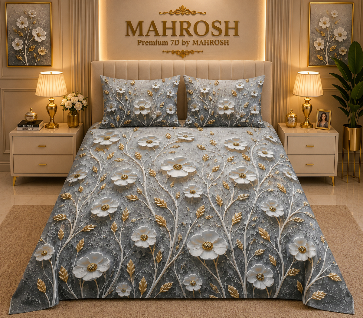 MAHROSH 7D Digital Bed Sheet Set #073 | Rs.3450 | Free Delivery