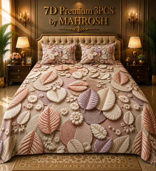 MAHROSH 7D Premium 3 Piece Printed Bedsheet 118