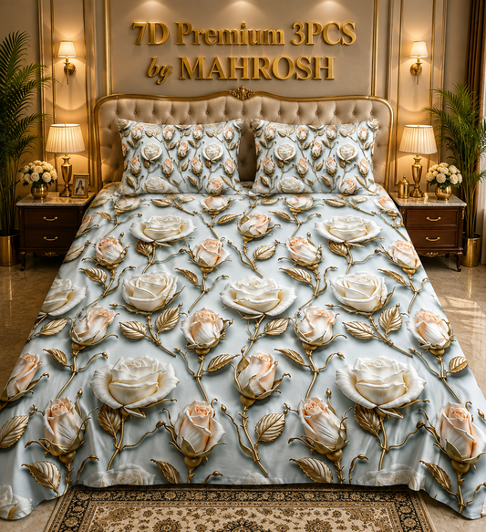 MAHROSH 7D Premium 3 Piece Printed Bedsheet 120