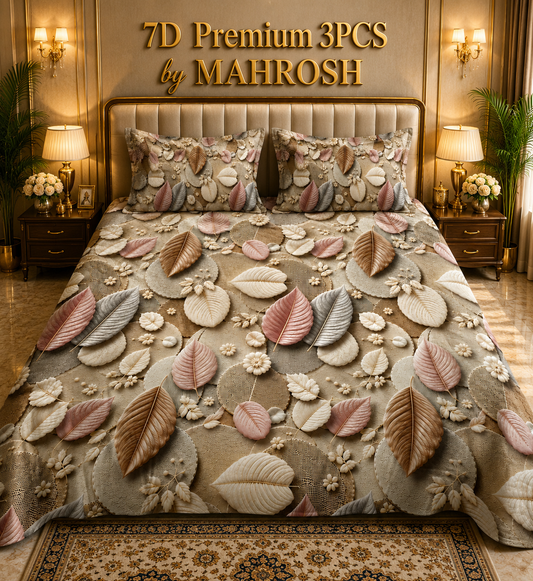 MAHROSH 7D Premium 3 Piece Printed Bedsheet 125