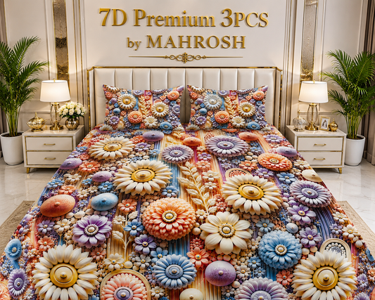 MAHROSH 7D Premium 3 Piece Printed Bedsheet 138