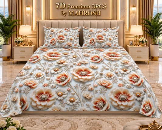 MAHROSH 152 Premium 7D 3PCS Bedsheet
