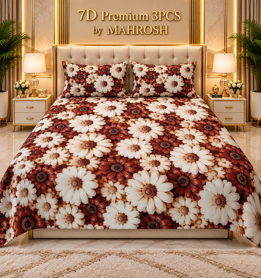 MAHROSH 153 Premium 7D 3PCS Bedsheet