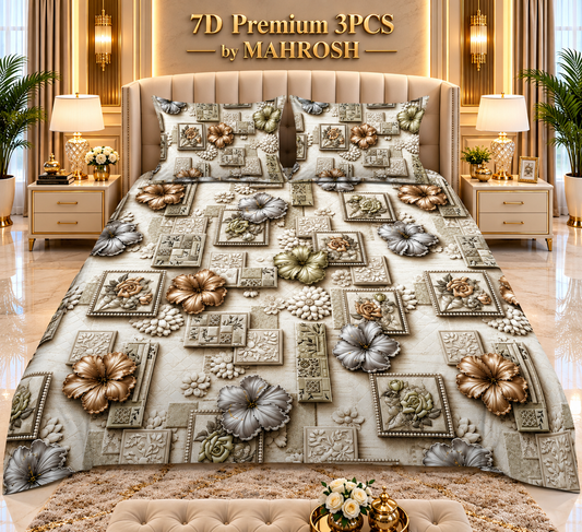 MAHROSH 154 Premium 7D 3PCS Bedsheet