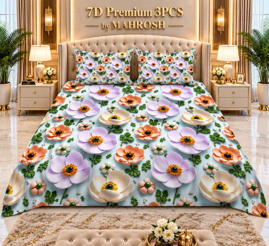 MAHROSH 156 Premium 7D 3PCS Bedsheet