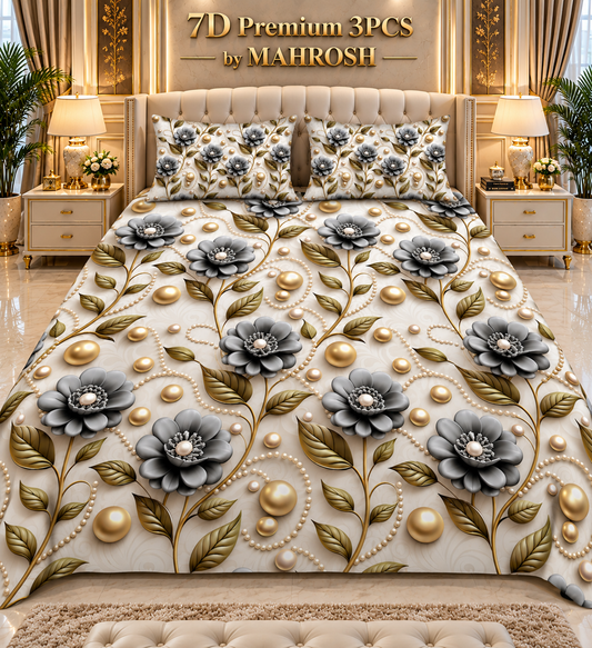 MAHROSH 160 Premium 7D 3PCS Bedsheet