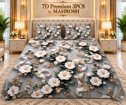 MAHROSH 161 Premium 7D 3PCS Bedsheet