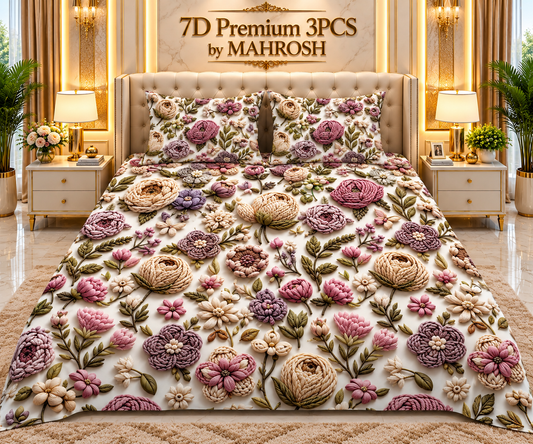 MAHROSH 164 Premium 7D 3PCS Bedsheet