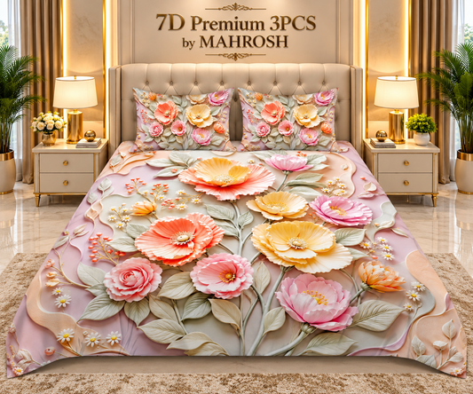 MAHROSH 166 Premium 7D 3PCS Bedsheet