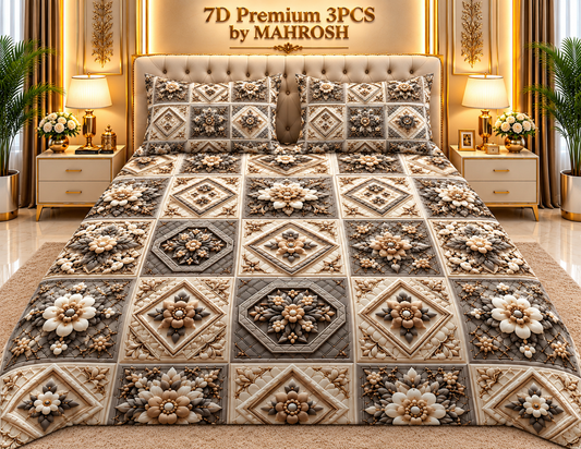 MAHROSH 171 Premium 7D 3PCS Bedsheet