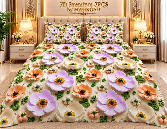 MAHROSH 174 Premium 7D 3PCS Bedsheet