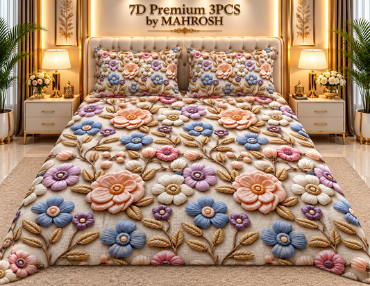 MAHROSH 175 Premium 7D 3PCS Bedsheet