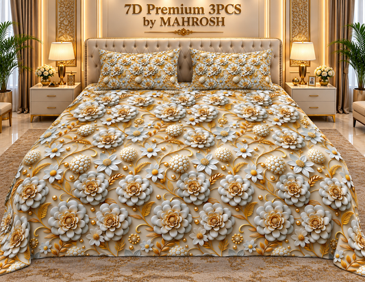 MAHROSH 176 Premium 7D 3PCS Bedsheet