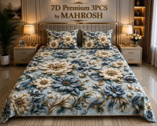 MAHROSH 178 Premium 7D 3PCS Bedsheet