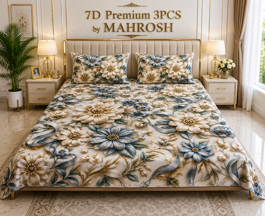MAHROSH 179 Premium 7D 3PCS Bedsheet
