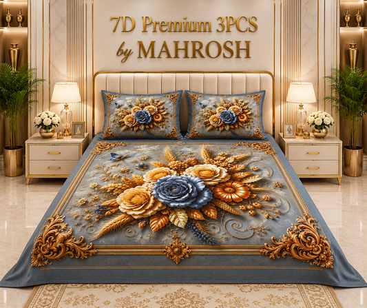 MAHROSH 181 Premium 7D 3PCS Bedsheet