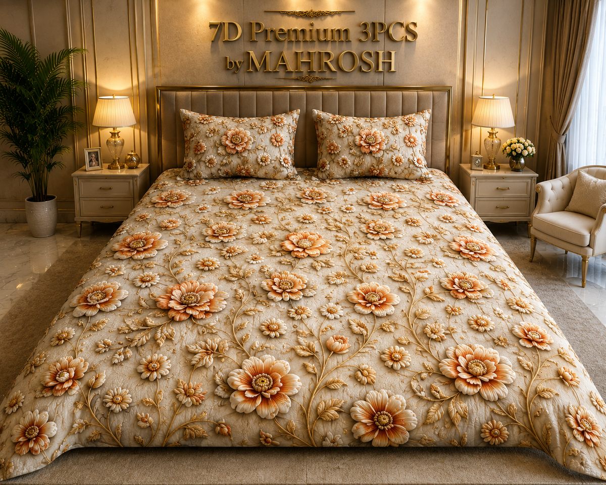 MAHROSH 183 Premium 7D 3PCS Bedsheet