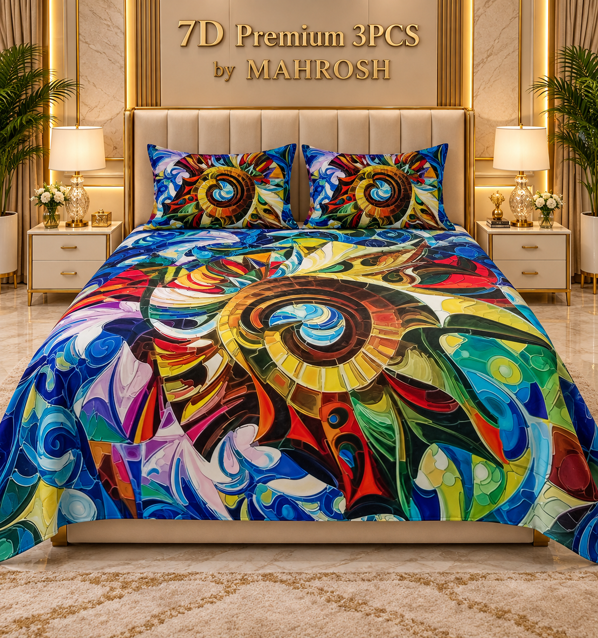 MAHROSH 187 Premium 7D 3PCS Bedsheet
