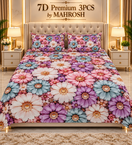 MAHROSH 191 Premium 7D 3PCS Bedsheet