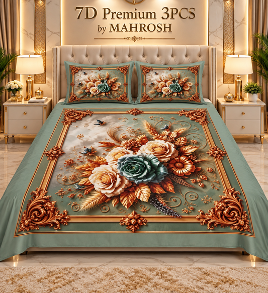 MAHROSH 192 Premium 7D 3PCS Bedsheet