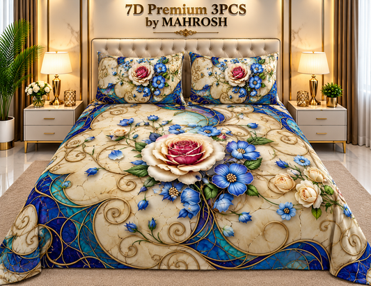 MAHROSH 194 Premium 7D 3PCS Bedsheet