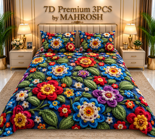 MAHROSH 200 Premium 7D 3PCS Bedsheet