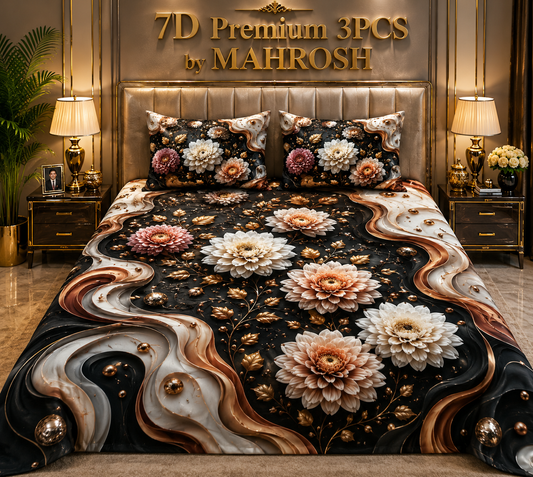 MAHROSH 202 Premium 7D 3PCS Bedsheet