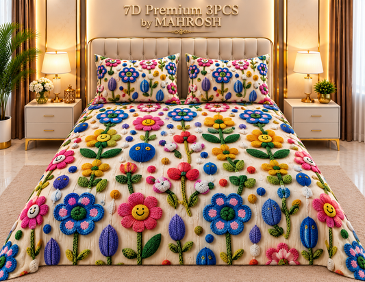 MAHROSH 204 Premium 7D 3PCS Bedsheet