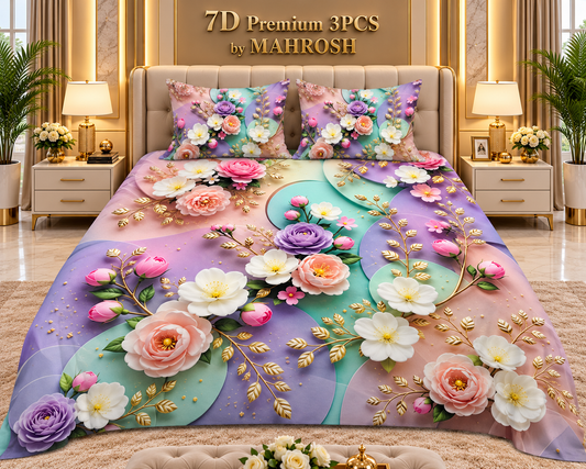 MAHROSH Premium 7D Bedsheet 3PCS 206
