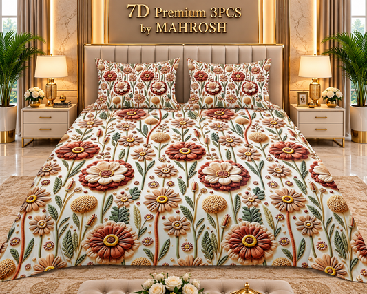 MAHROSH Premium 7D Bedsheet 3PCS 207