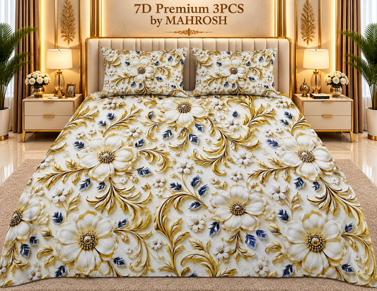 MAHROSH Premium 7D Bedsheet 3PCS 216