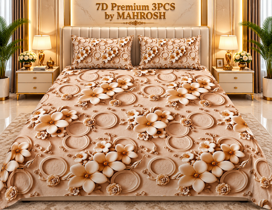 MAHROSH Premium 7D Bedsheet 3PCS 217