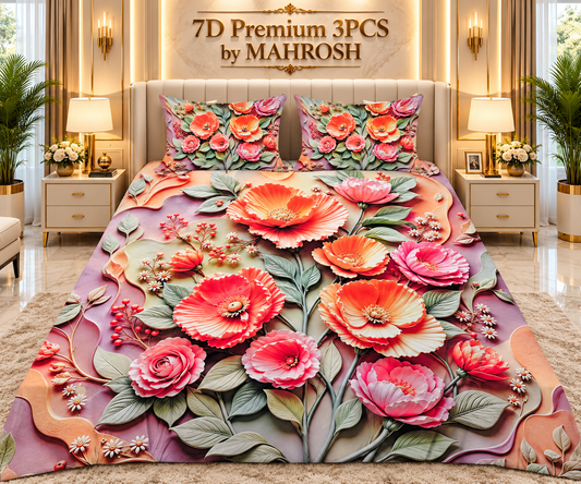 MAHROSH Premium 7D Bedsheet 3PCS 218
