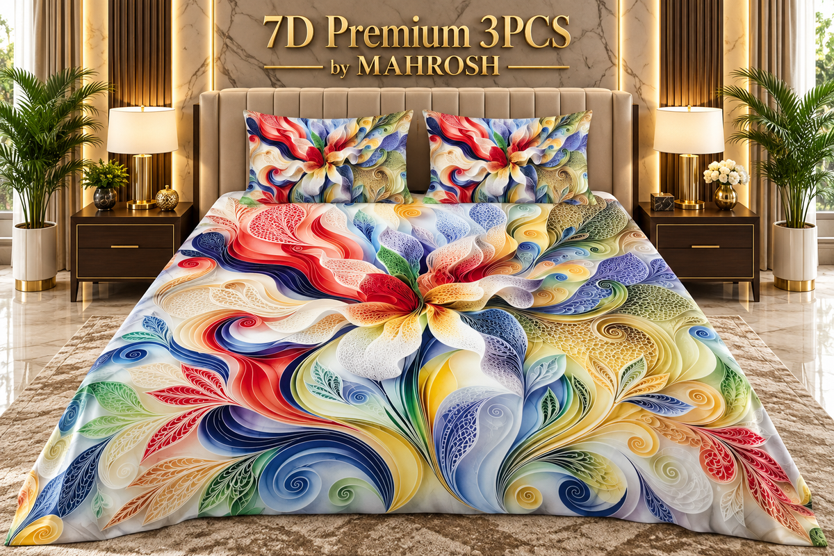 Mahrosh Premium 7D Bedsheet 230