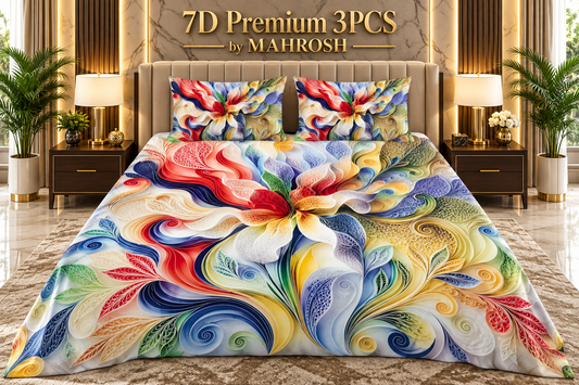 Mahrosh Premium 7D Bedsheet 230