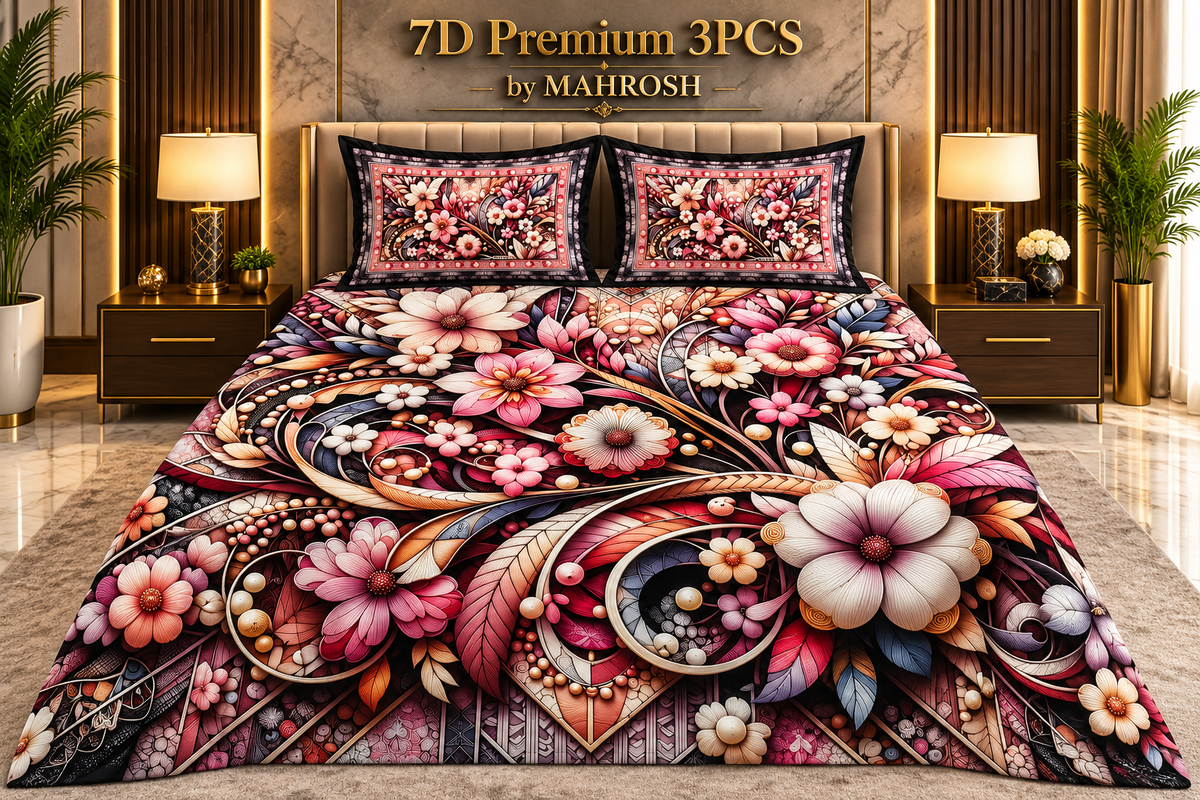 Mahrosh Premium 7D Bedsheet 224