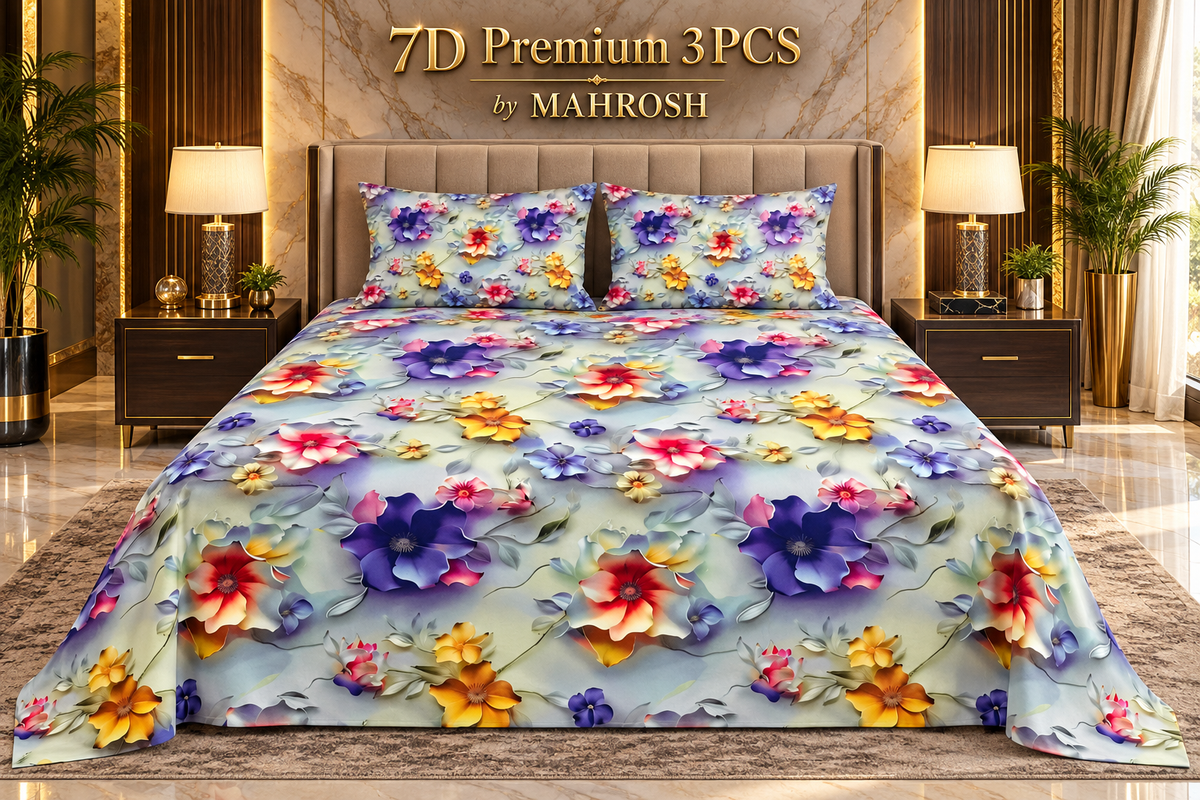 Mahrosh Premium 7D Bedsheet 238