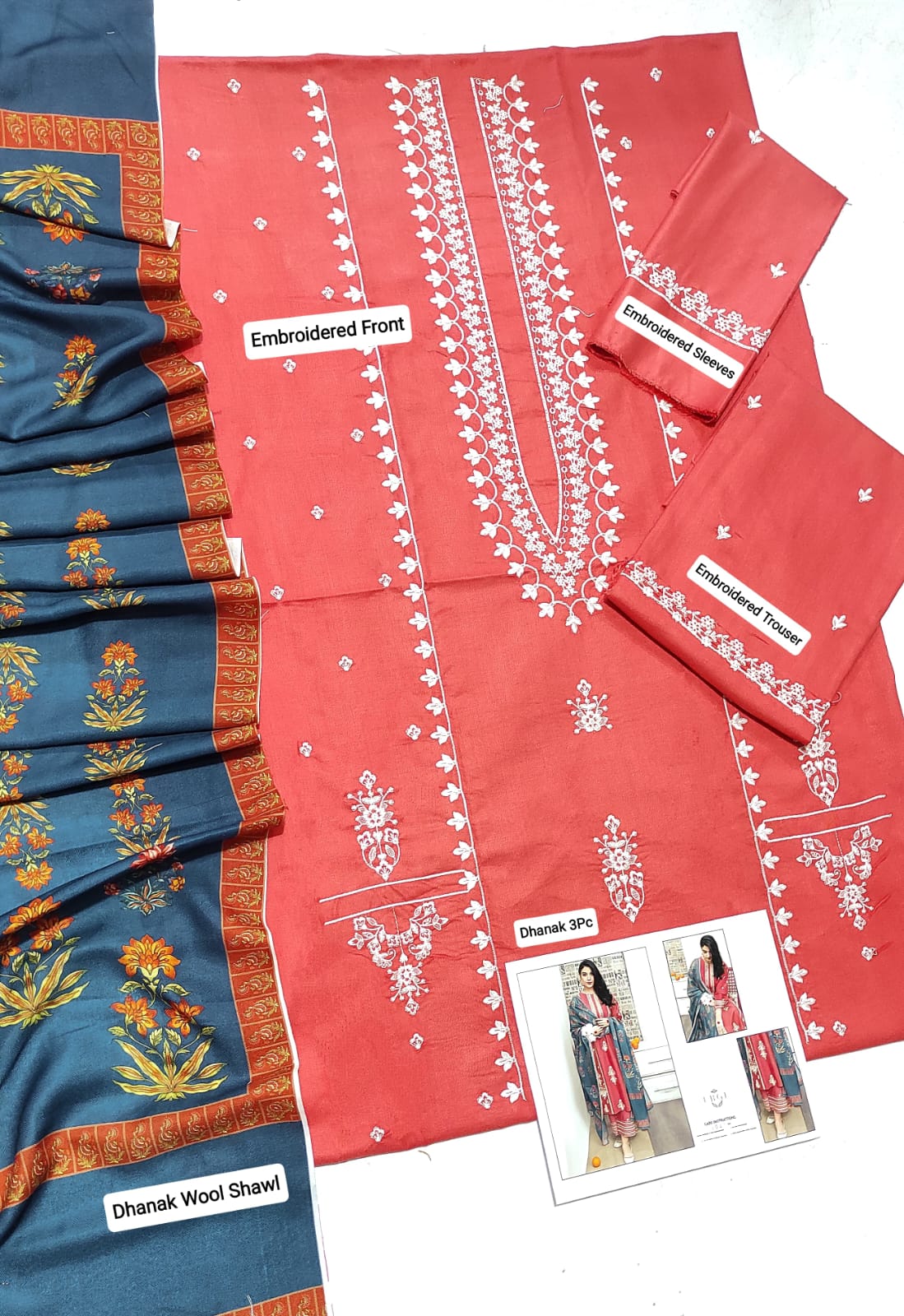 URGE DHANAK EMBROIDERED 3 PCS