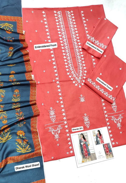 URGE DHANAK EMBROIDERED 3 PCS